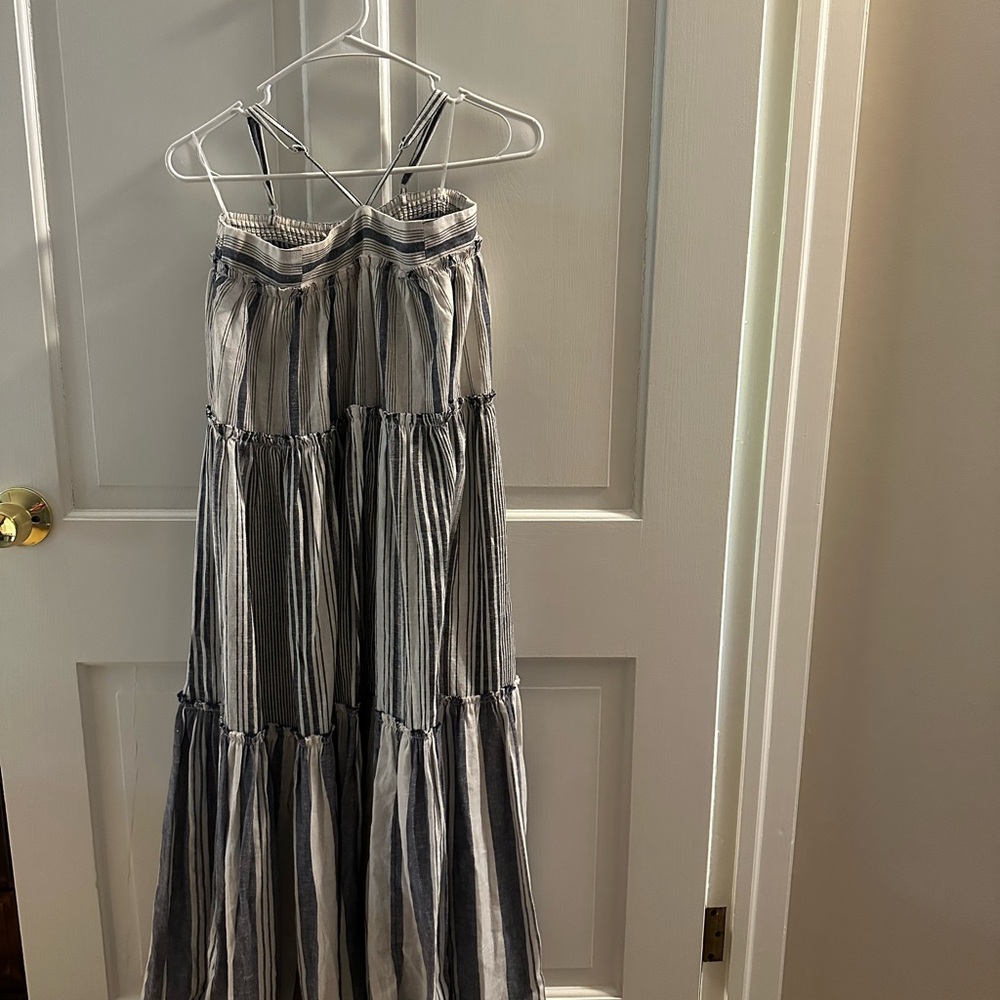 Striped Maxi Dress in Black and White